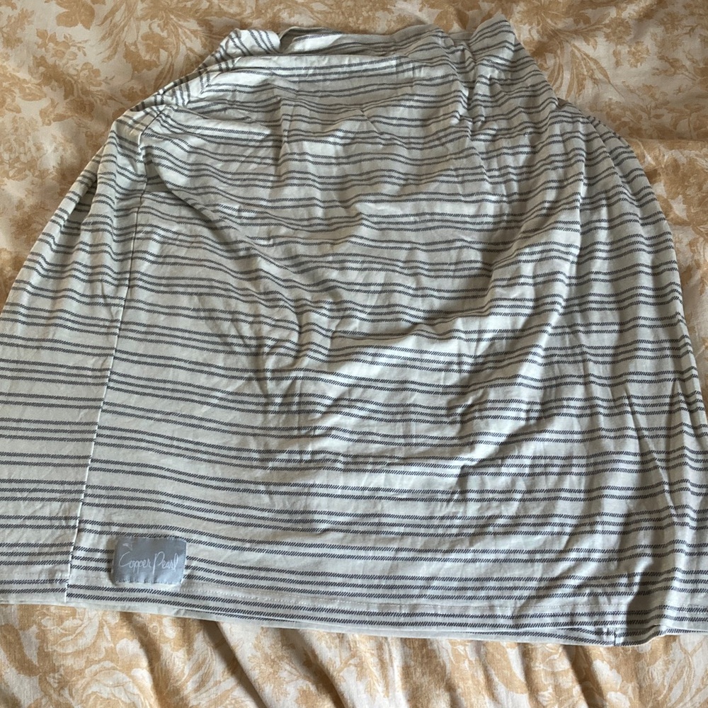 Gray Striped Nursing Cover